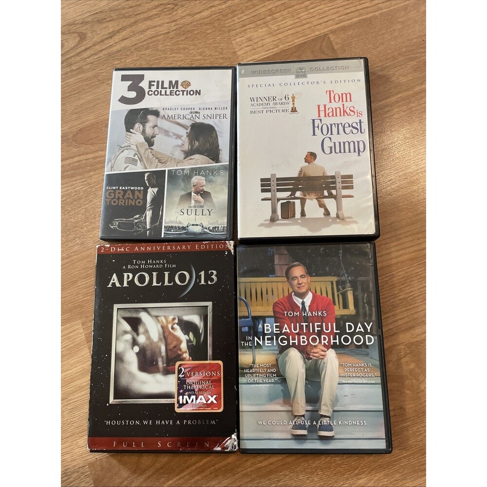 Tom Hanks DVD Lot 6 Movies Forrest Gump Apollo 13 Beautiful Day Sully Drama